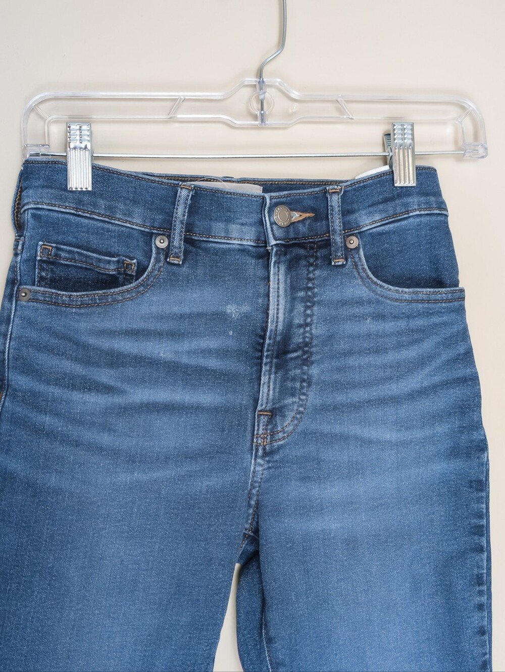 Everlane The High Rise Skinny Medium Wash Blue Jeans Size 25 R - Imperfect - Picture 4 of 6